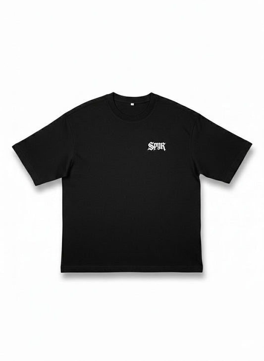 SPYR Oversized Long Fit T-Shirt – Black / White